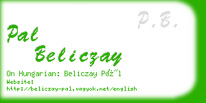 pal beliczay business card